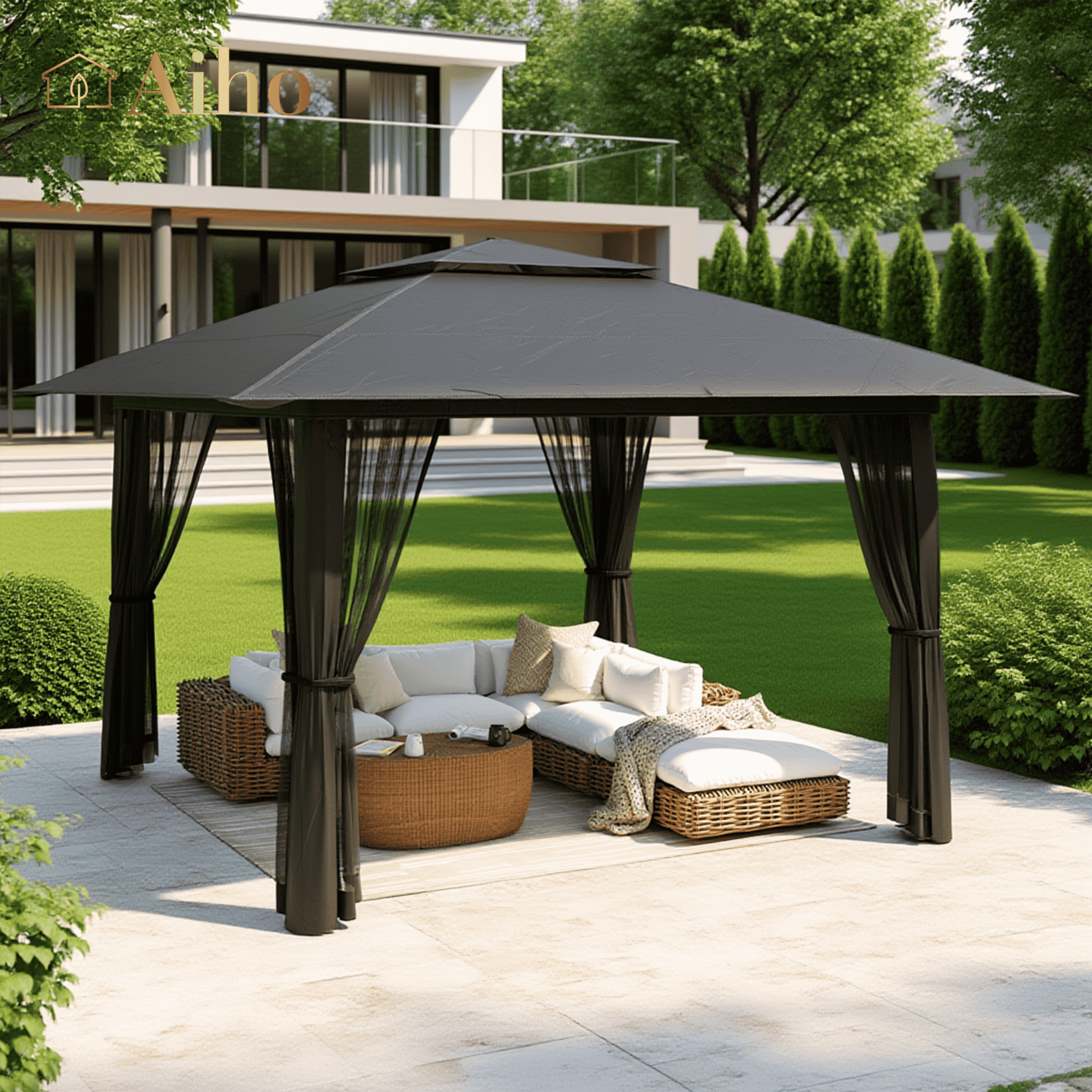 10x10 Pop-Up Canopy Tent with Removable Walls, 3 Height Adjustable Easy Set up Portable Gazebo, For Camping, White